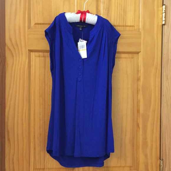 Cable & Gauge Tops - Cable & Gauge Cobalt Blue Short Sleeve Top Sz Sm